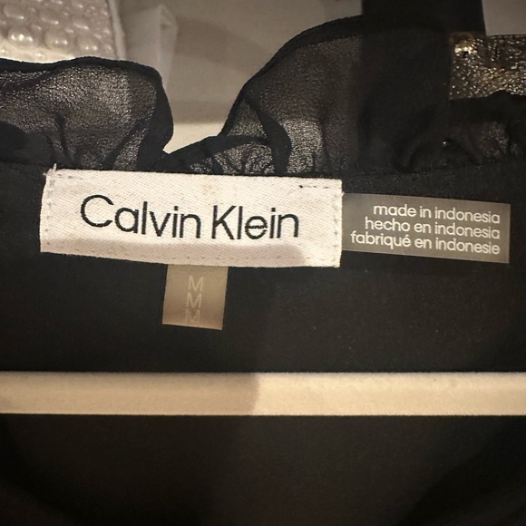 Calvin Klein Black Ruffle Blouse - Picture 4 of 6